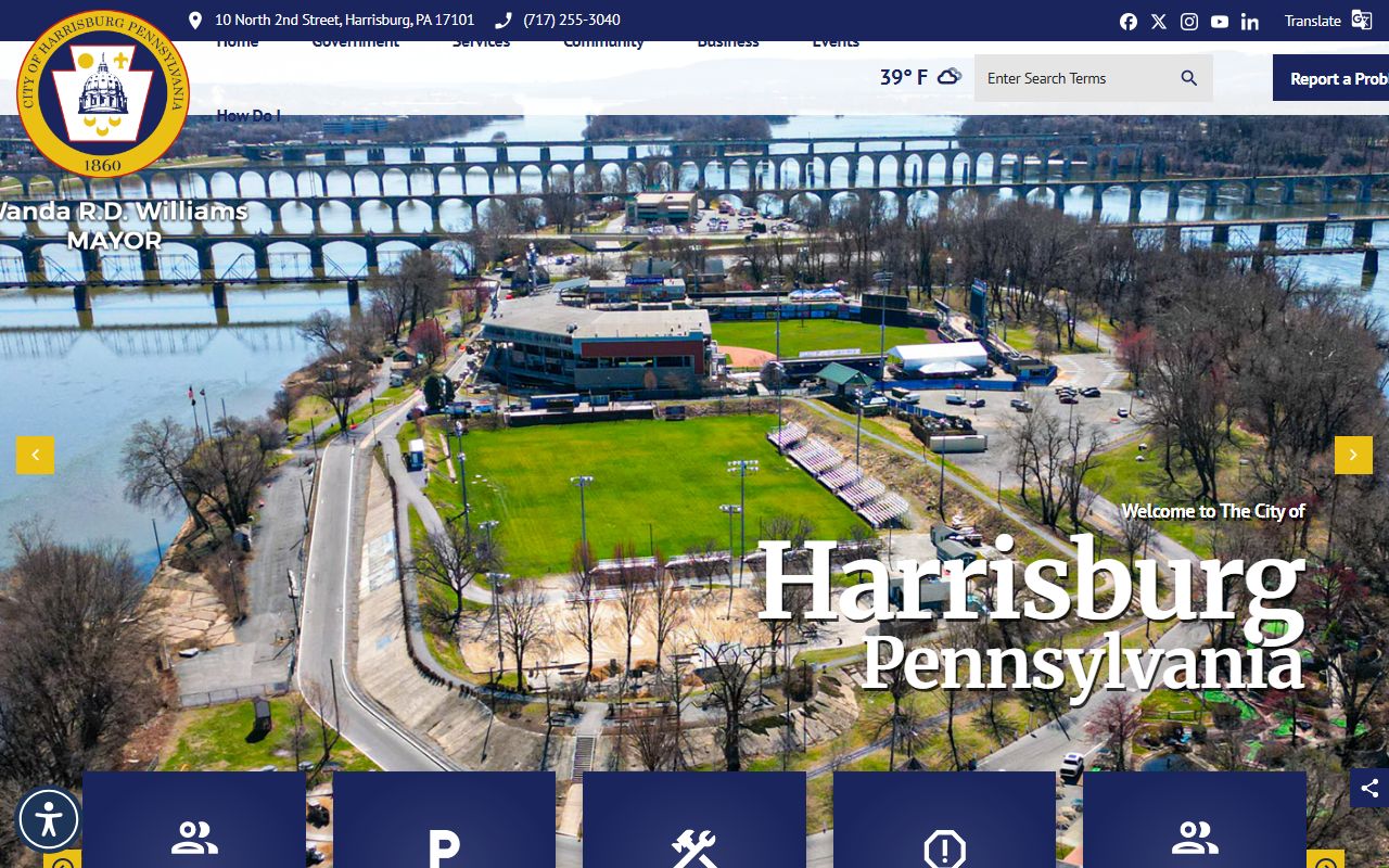 City of Harrisburg phone directory and government offices