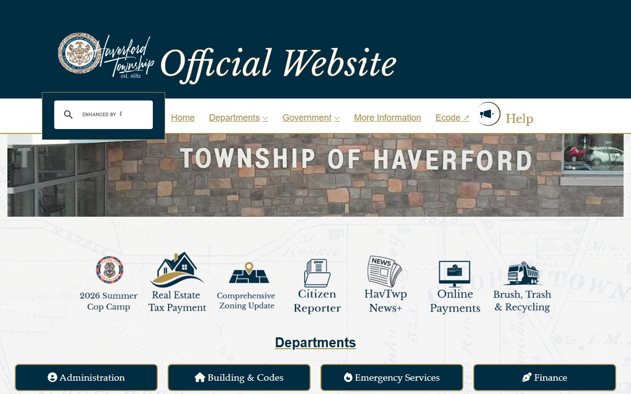 Haverford Township website in the Haverford Township phone directory