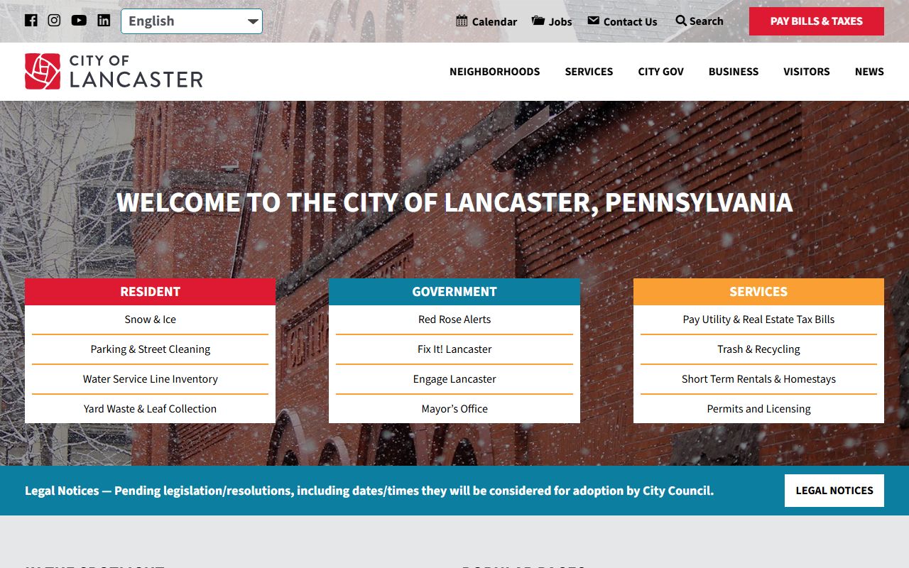 City of Lancaster phone directory and government services