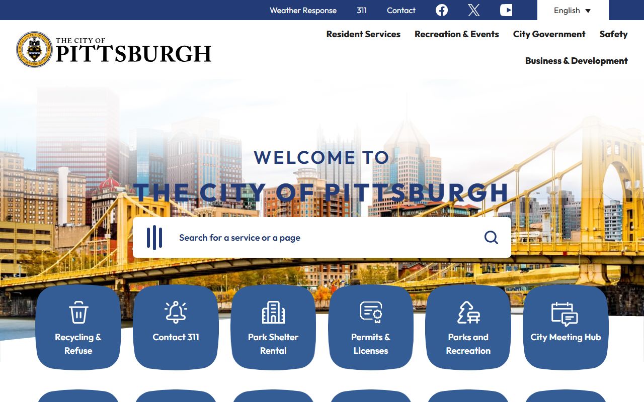 City of Pittsburgh official website in the Pittsburgh phone directory