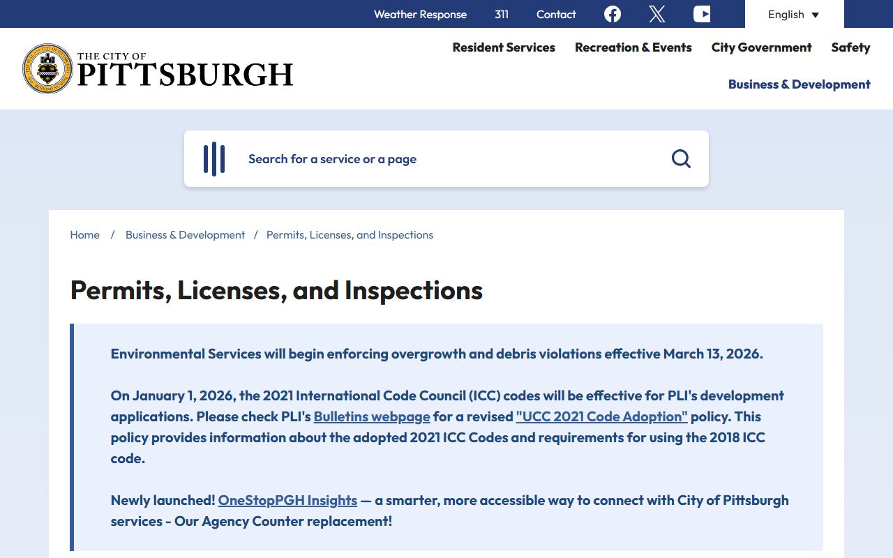 Pittsburgh Department of Permits in the Pittsburgh phone directory
