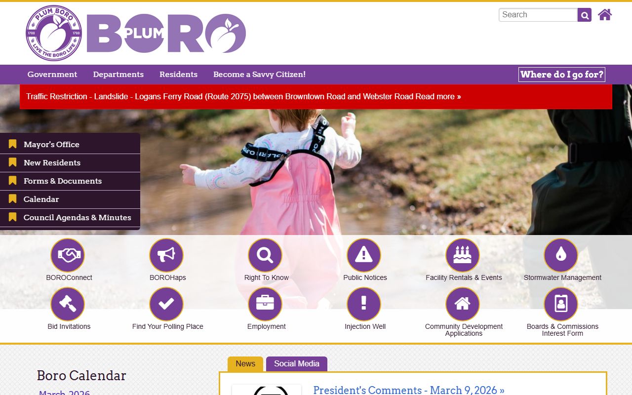 Plum Borough website in the Plum phone directory