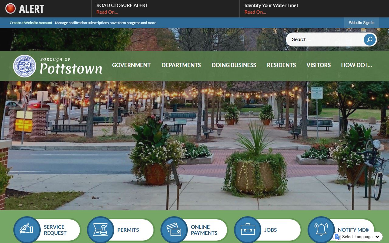 Pottstown Borough website in the Pottstown phone directory
