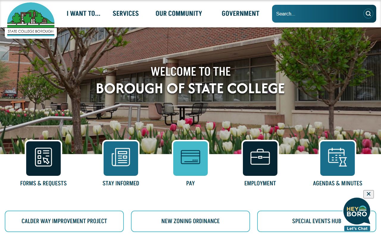 State College Borough phone directory and government offices