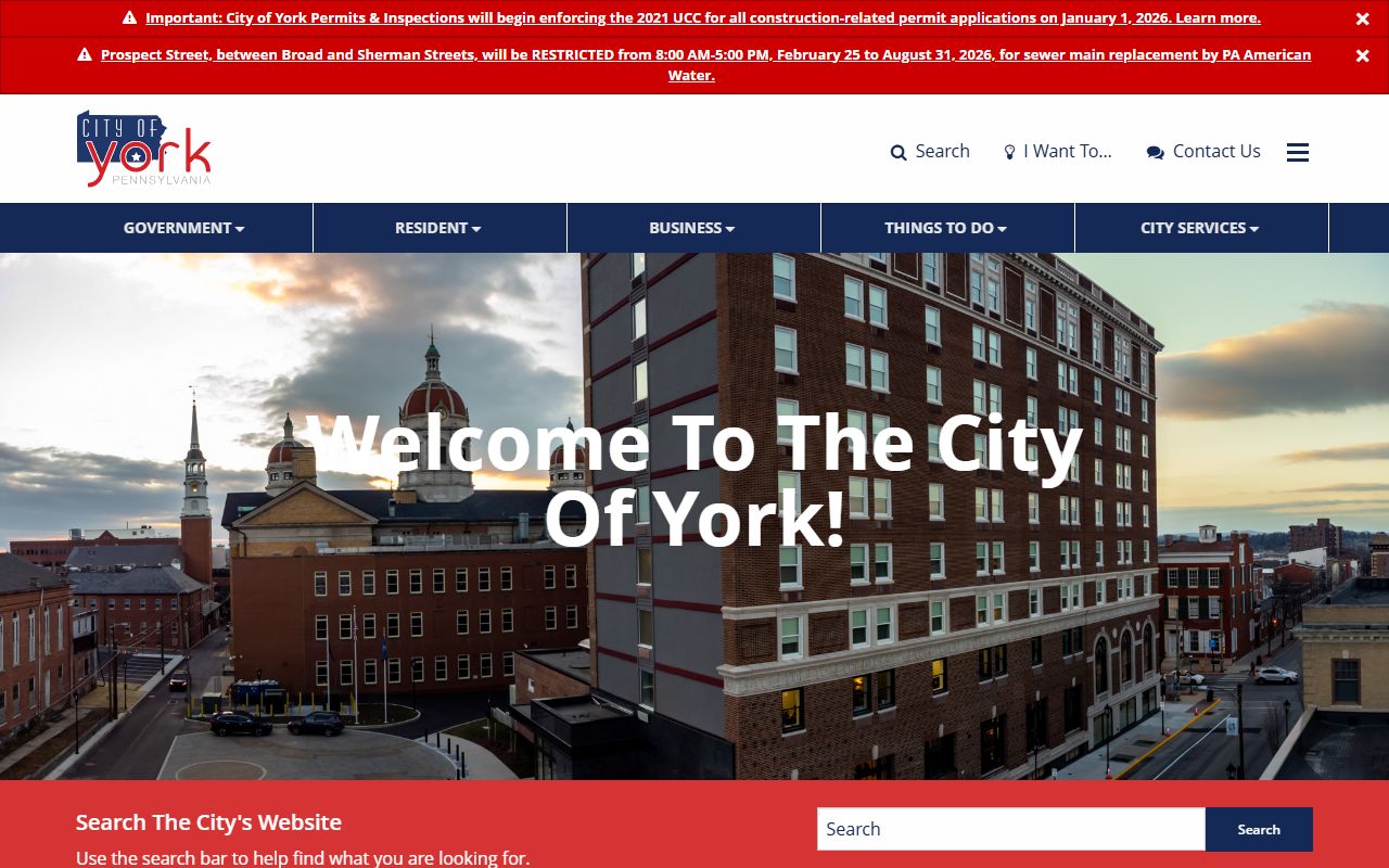 City of York phone directory and government website