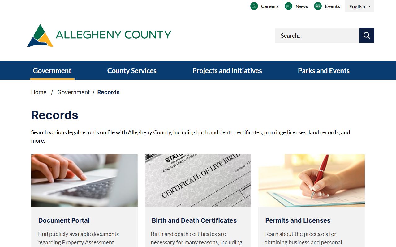 Allegheny County Department of Court Records for the phone directory