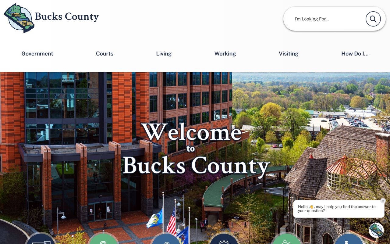 Bucks County government official website for the county phone directory