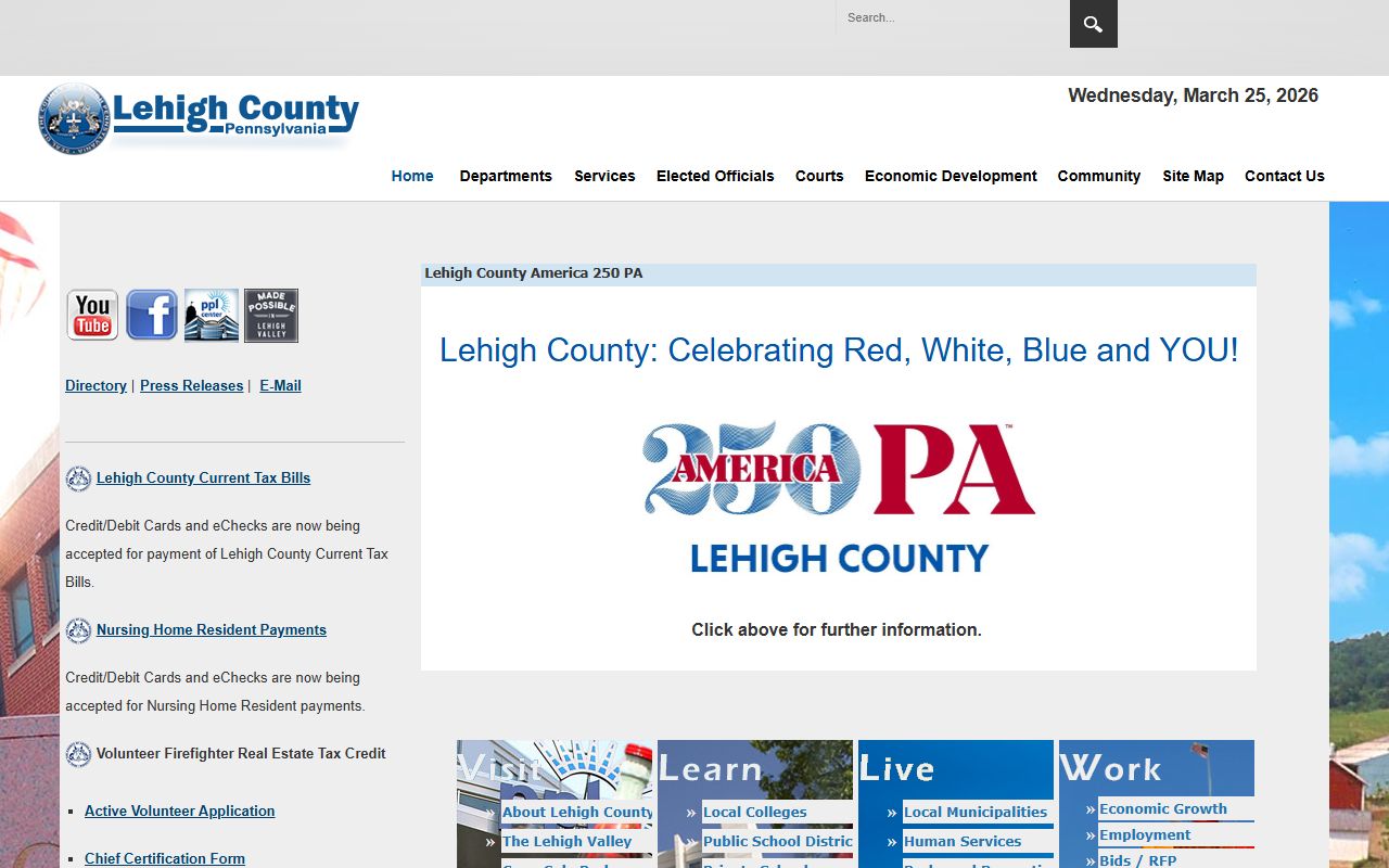 Lehigh County official website phone directory and contact page