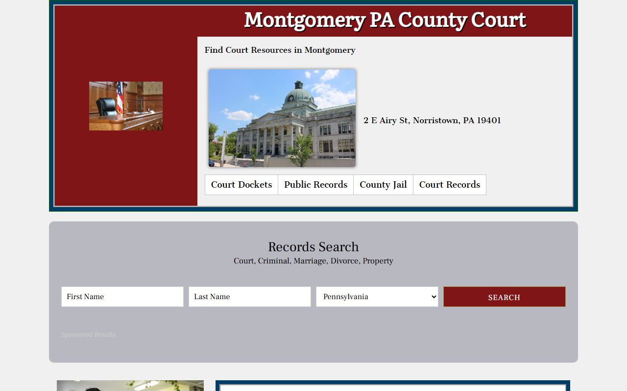 Montgomery County Courts website for the county phone directory