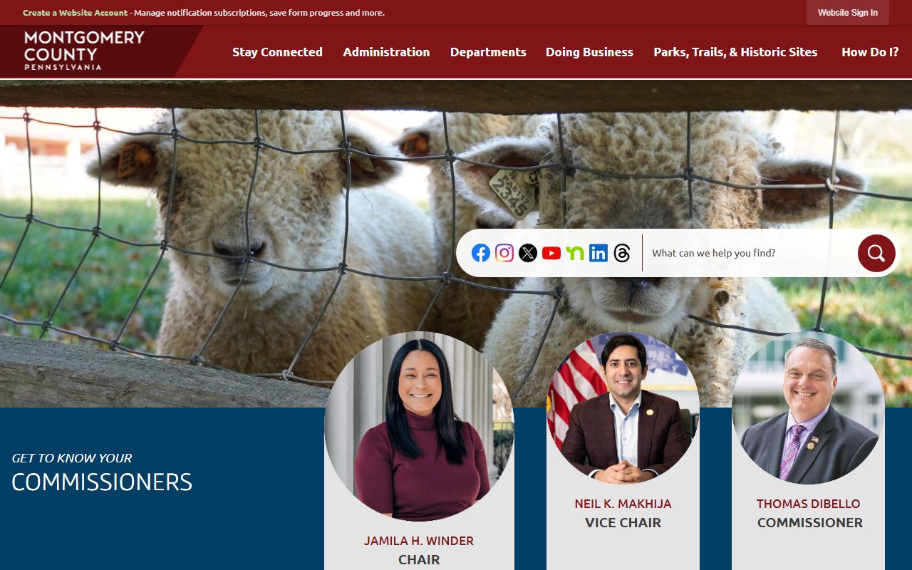 Montgomery County official website for the phone directory