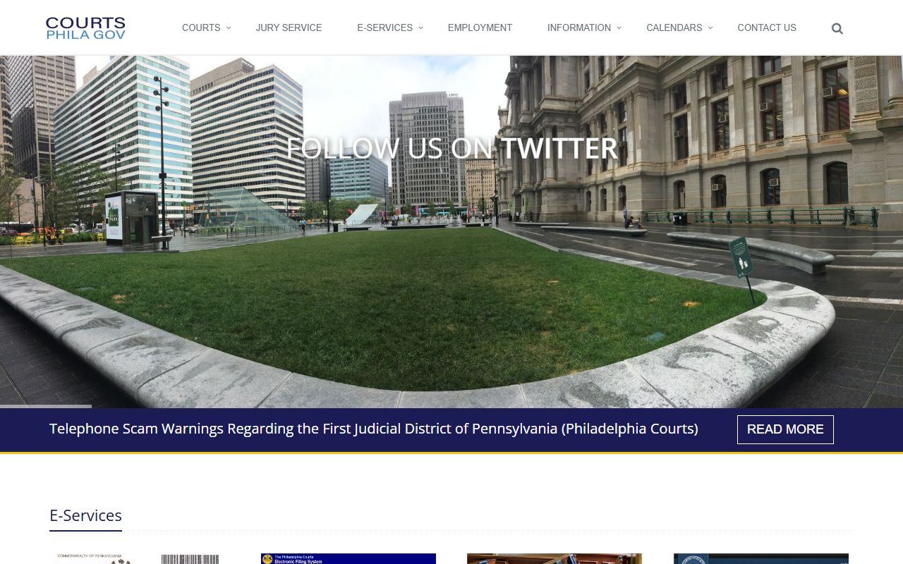 First Judicial District website for Philadelphia County phone directory court records