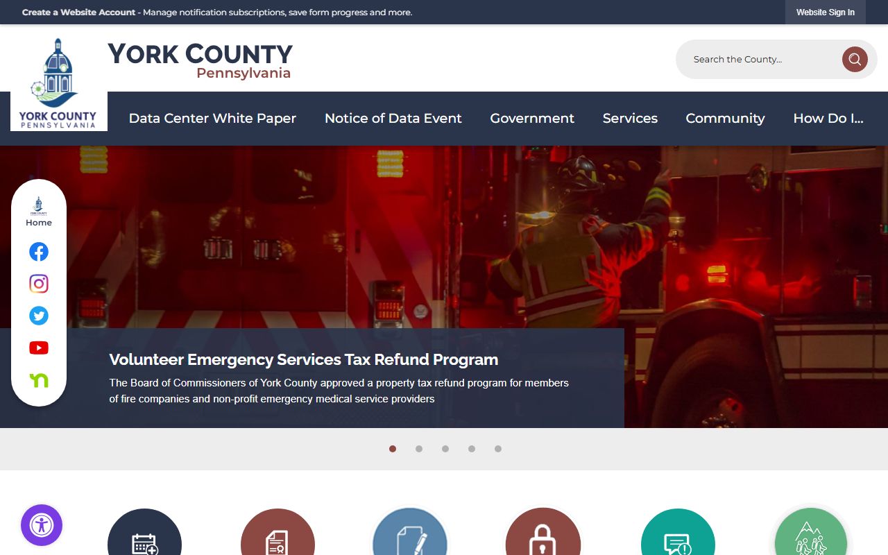 York County official website phone directory and contact page